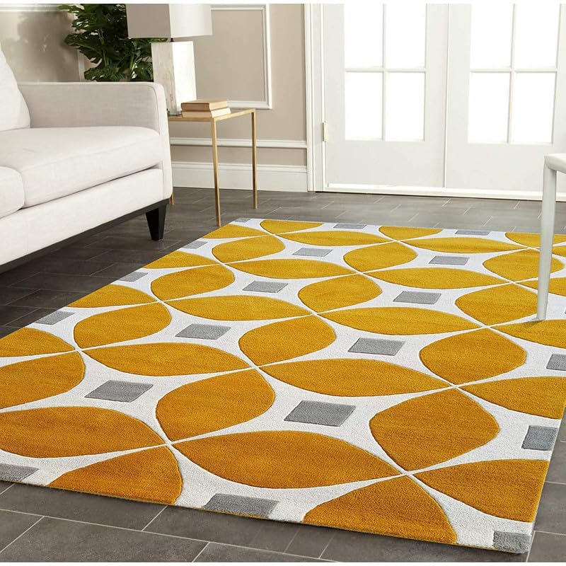Multicolor Geometrical New Zealand Wool Hand Tufted Rug