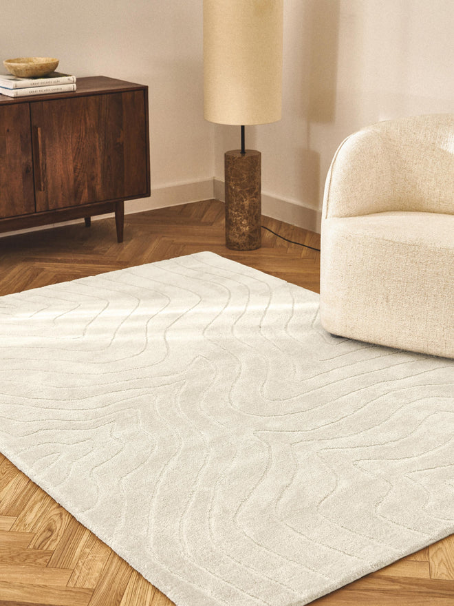 Ivory New Zealand Wool Hand Tufted Rug