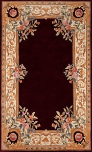 Vintage Blossom Burgundy Persian Hand Tufted New Zealand Wool Rug