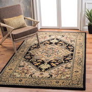 Black Persian Hand Tufted New Zealand Wool Rug