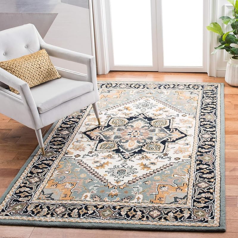 Slate Grey Persian Hand Tufted New Zealand Wool Rug