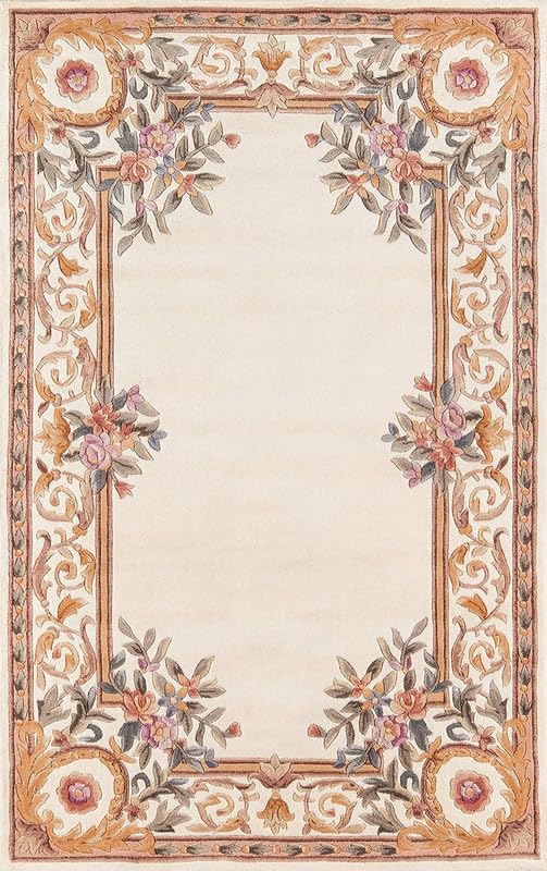 Cream Royal Meadow Hand Tufted New Zealand Wool Rug