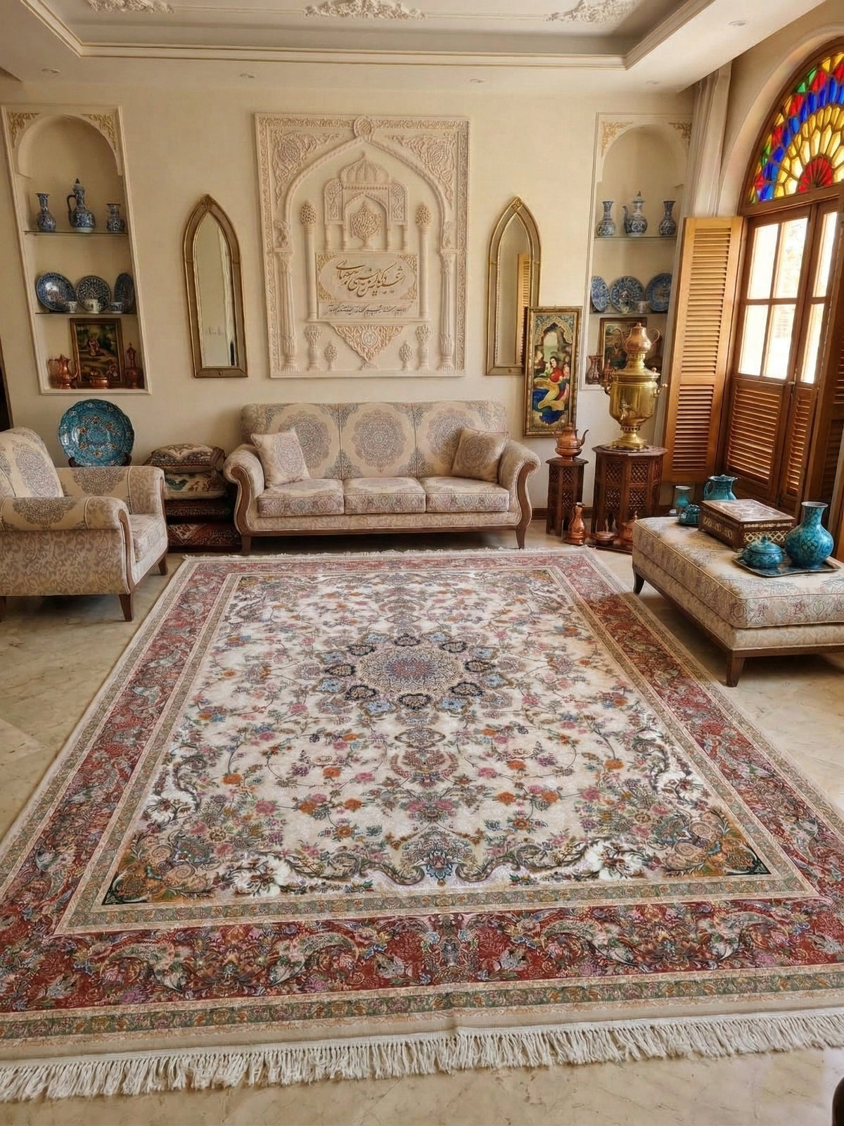Gul-Meher Iranian Imported 1500 Reeds Beige Rug