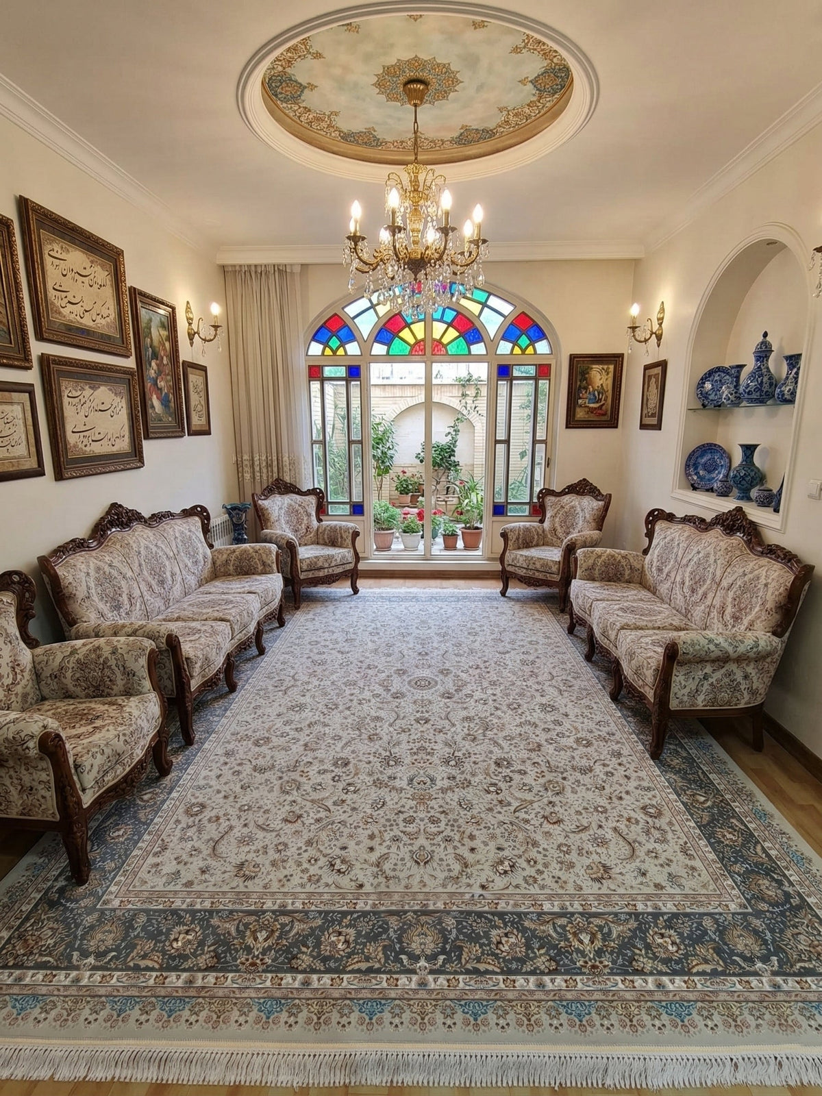 Ra'na-Naz Iranian Imported 1500 Reeds Off Grey Rug