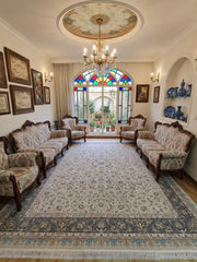Ra'na-Naz Iranian Imported 1500 Reeds Off Grey Rug