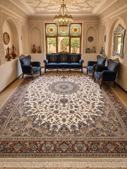 Far-Dukht Iranian Imported 1500 Reeds Off White Rug