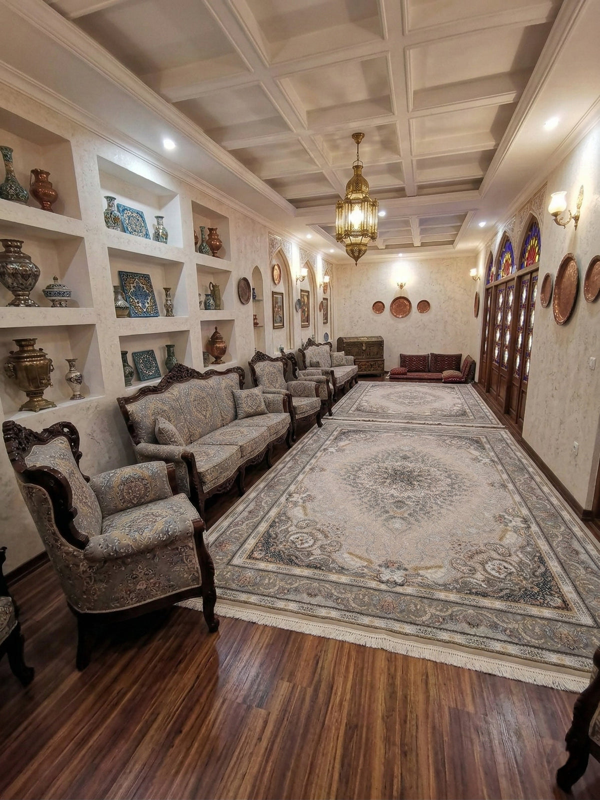 Bara'ah-Nur Iranian Imported 1500 Reeds Cream Rug