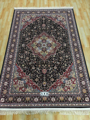 Danyah Iranian Imported 1500 Reeds Black Rug