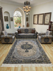 Husnah Iranian Imported 1500 Reeds Brown Rug