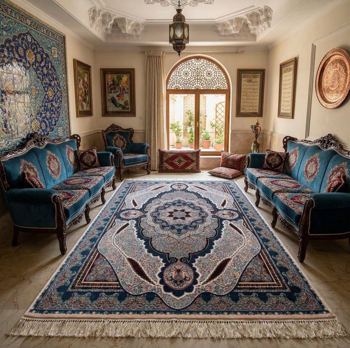 Kaltham Iranian Imported 1500 Reeds Brown Rug