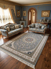 Abidah Iranian Imported 1500 Reeds Blue Rug