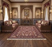 Adeela Iranian Imported 1500 Reeds Maroon Rug
