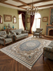 Aneesah Iranian Imported 1500 Reeds Grey Rug