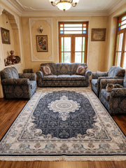 Laraib Iranian Imported 1500 Reeds Grey Rug