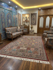 Kawkab Iranian Imported 1500 Reeds Red Rug