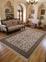 Mahasina Iranian Imported 1500 Reeds Cream Rug