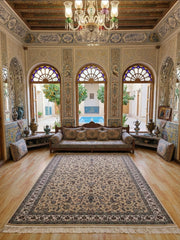 Najiba Iranian Imported 1500 Reeds Black Rug