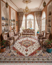 Shazia Iranian Imported 1500 Reeds Off White Rug
