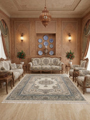 Ghazala Iranian Imported 1500 Reeds Cream Rug