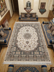 Parvaneh Iranian Imported 1500 Reeds Cream Rug