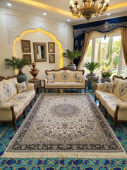 Sehrish Iranian Imported 1500 Reeds Off White Rug