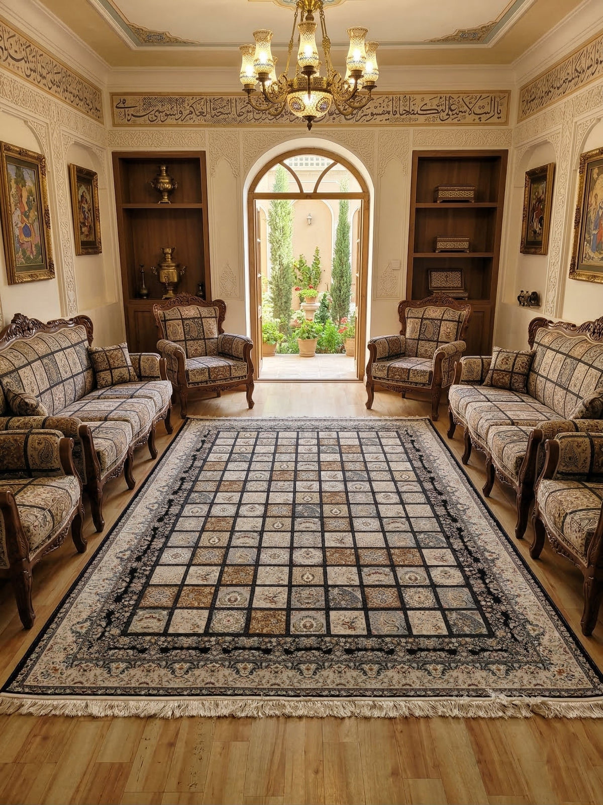 Benazir Iranian Imported 1500 Reeds Black Rug