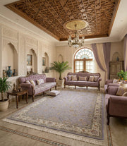 Badra Iranian Imported 1500 Reeds Lavender Rug