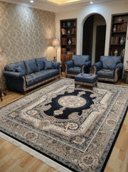 Ayeesha Iranian Imported 1500 Reeds Black Rug