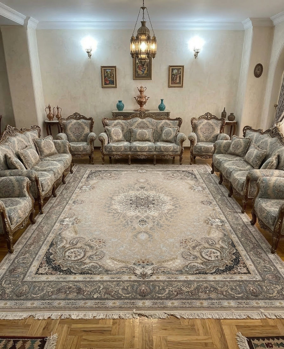 Jaffri Iranian Imported 1500 Reeds Cream Rug