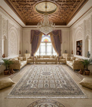 Bilqis Iranian Imported 1500 Reeds Dark Beige Rug