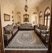 Maliha Iranian Imported 1500 Reeds Black Rug