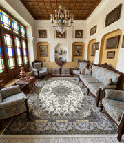 Aasiyah Iranian Imported 1500 Reeds Off White Rug