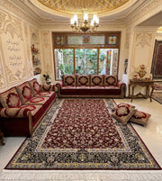 Hafsah Iranian Imported 1500 Reeds Maroon  Rug