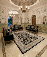 Itidal Iranian Imported 1500 Reeds Black Rug