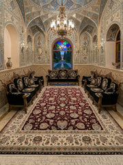 Jamilah Iranian Imported 1500 Reeds Wine Rug