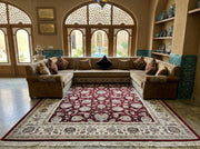 Kulthum Iranian Imported 1500 Reeds Wine Rug