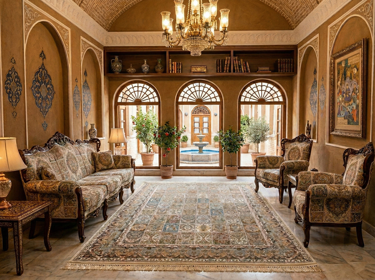 Afsaneh Iranian Imported 1500 Reeds Cream Rug