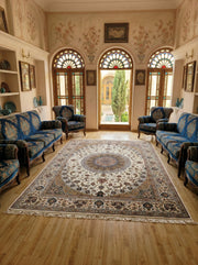 Nusaiba Iranian Imported 1500 Reeds Off White Rug
