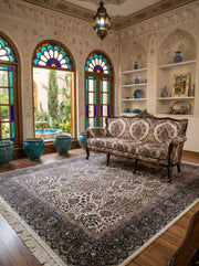 Qaniah Iranian Imported 1500 Reeds Off White Rug