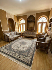 Rafeeqah Iranian Imported 1500 Reeds Cream Rug