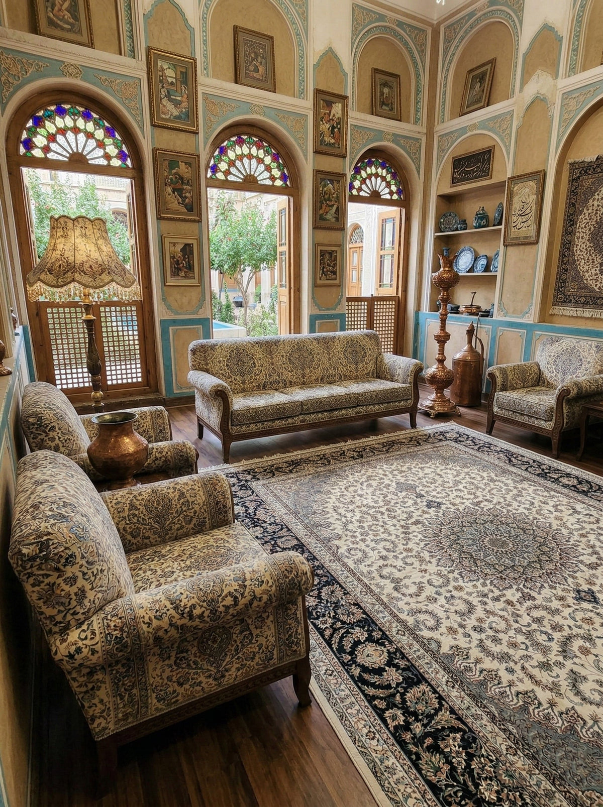 Rahila Iranian Imported 1500 Reeds Off White Rug