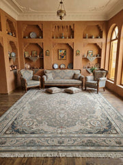 Raihana Iranian Imported 1500 Reeds Grey Rug
