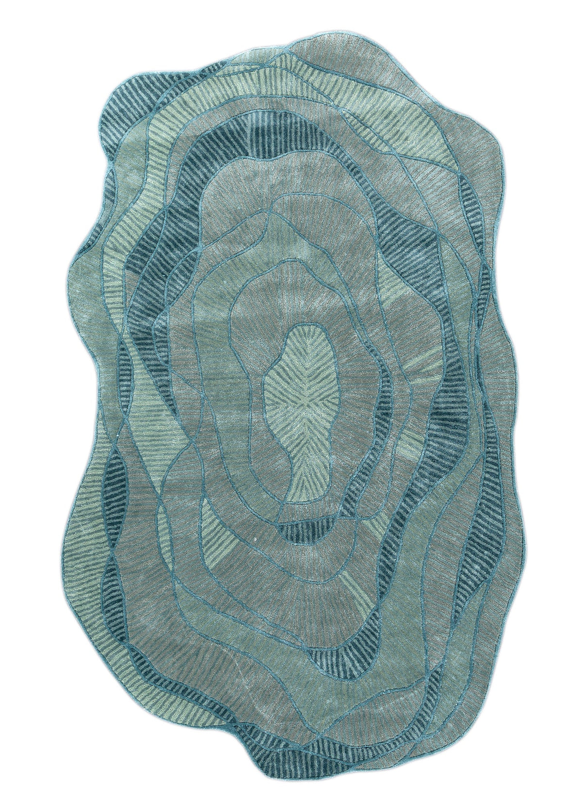 Adrift Blue Hand Tufted New Zealand Wool & Viscose Rug