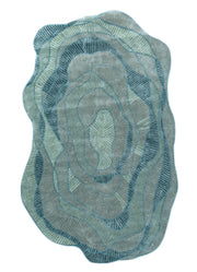 Adrift Blue Hand Tufted New Zealand Wool & Viscose Rug