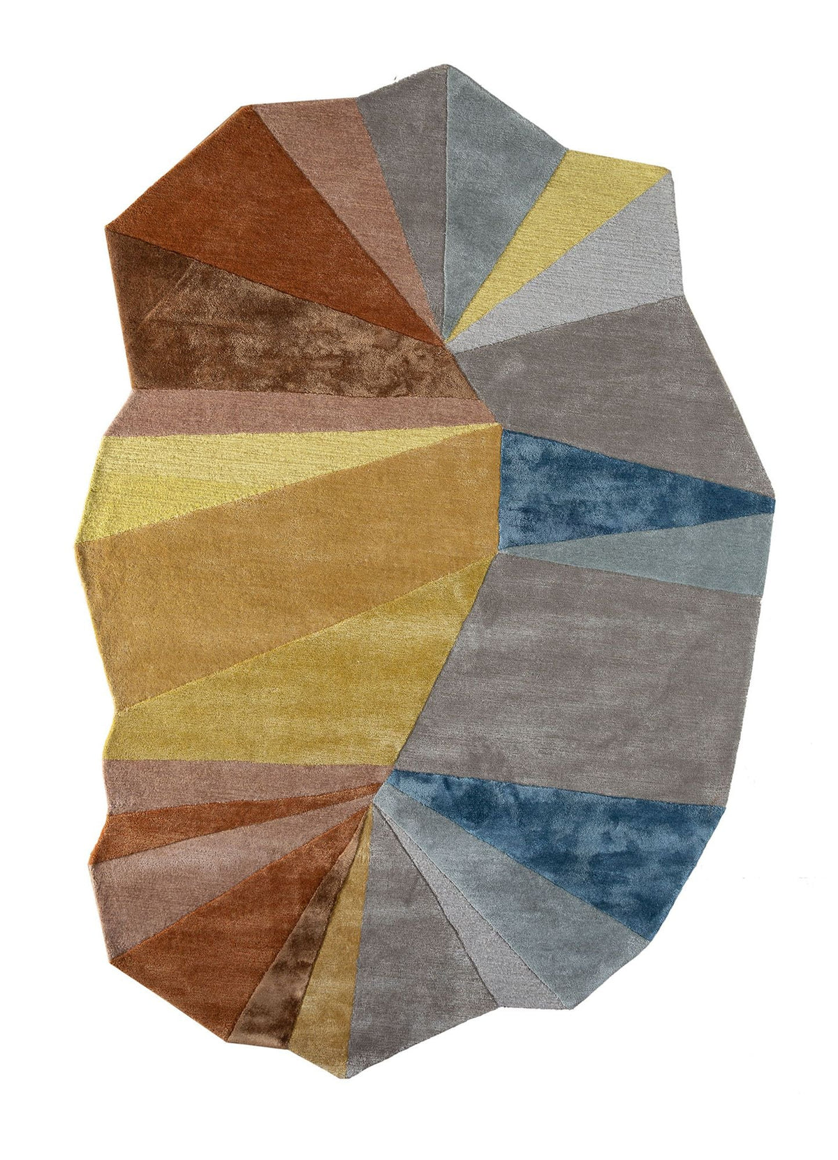 Beige & Brown Hand Tufted New Zealand Wool & Viscose Rug
