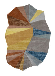 Beige & Brown Hand Tufted New Zealand Wool & Viscose Rug