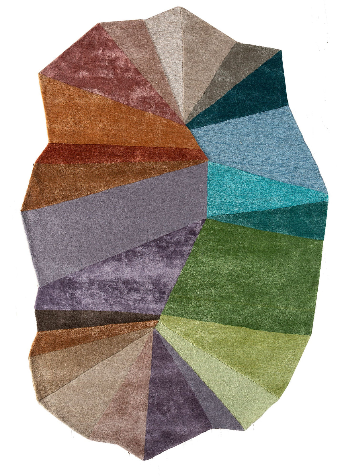 Multicolor Hand Tufted New Zealand Wool & Viscose Rug