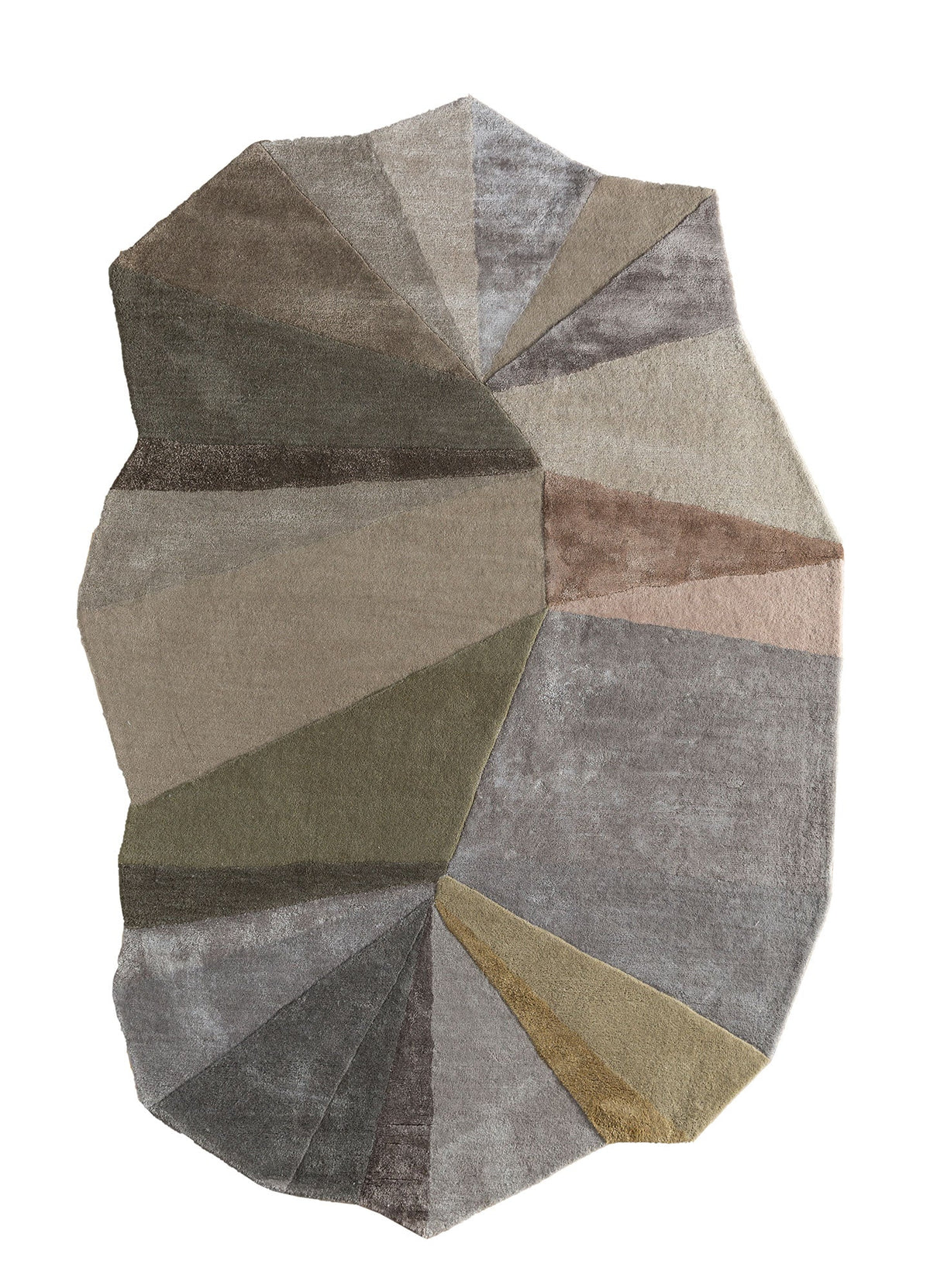 Grey & Black Hand Tufted New Zealand Wool & Viscose Rug
