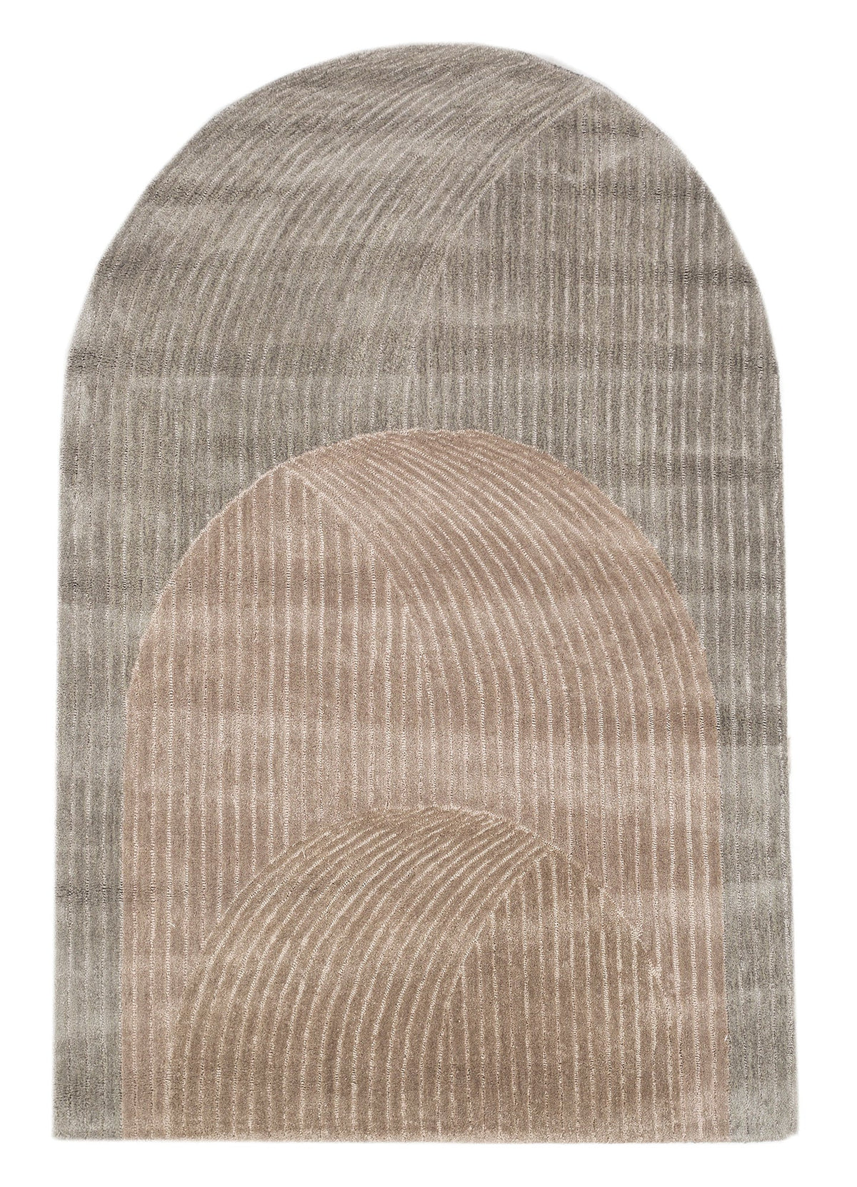 Nickel & Natural Shoot Hand Tufted New Zealand Wool & Viscose Rug