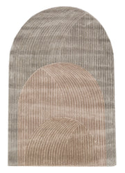 Nickel & Natural Shoot Hand Tufted New Zealand Wool & Viscose Rug
